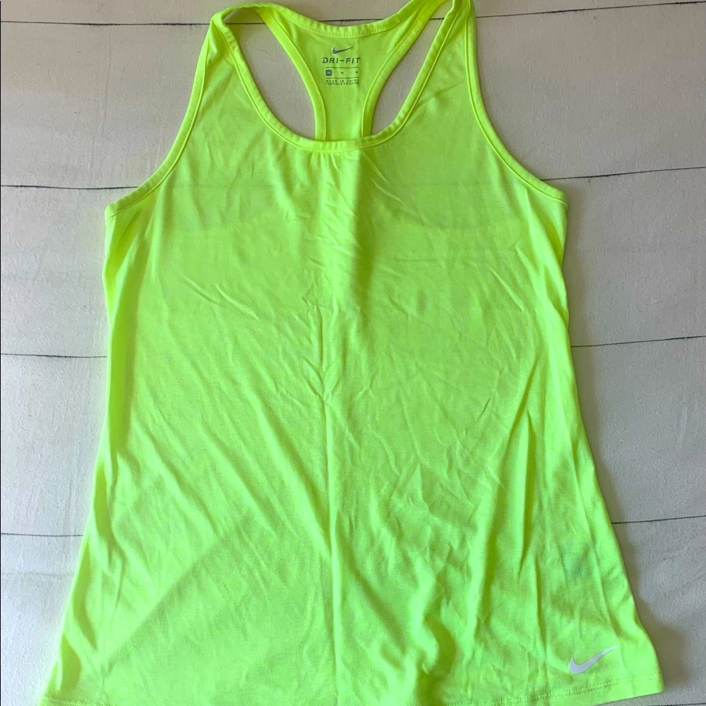 Medium Nike Dri-fit neon green racer back tank.
